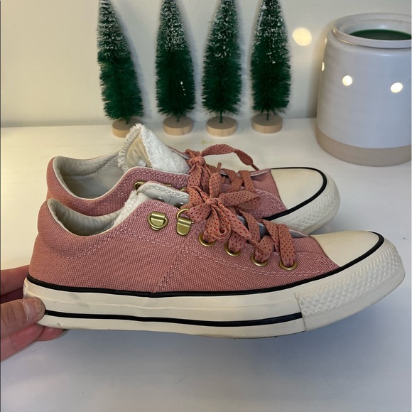 Converse Shoes - Converse All Star Pink With Gold Details and Sherpa Tongue
